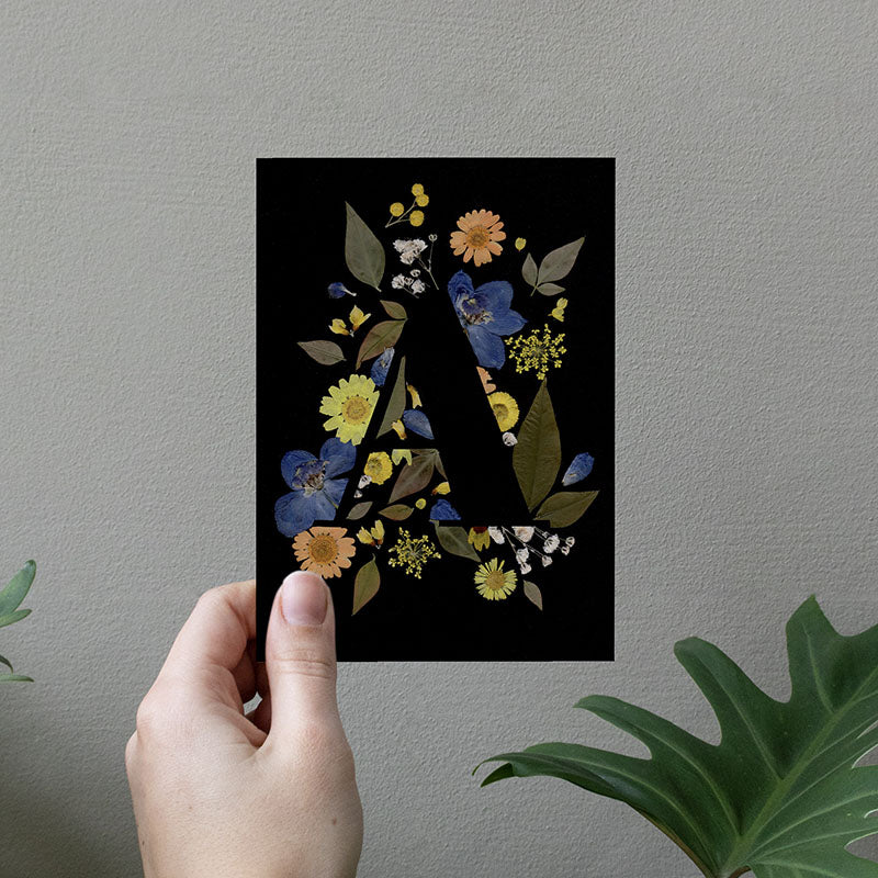 Letterkaarten - de geperste bloemen collectie
