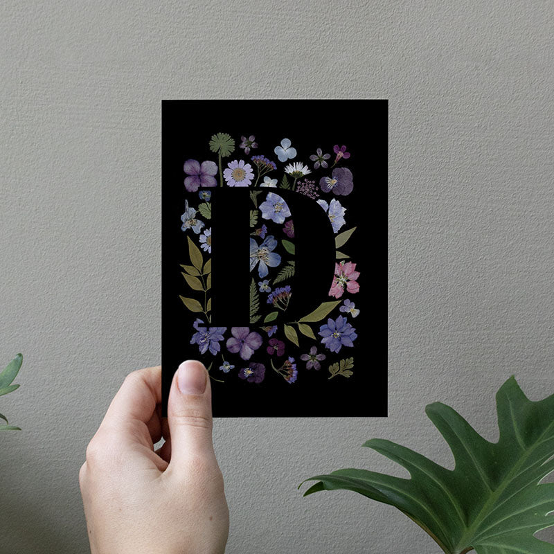 Letterkaarten - de geperste bloemen collectie